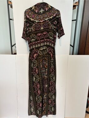 Women's Black Paisley Print Maxi Dress - HEMANT & NANDITA